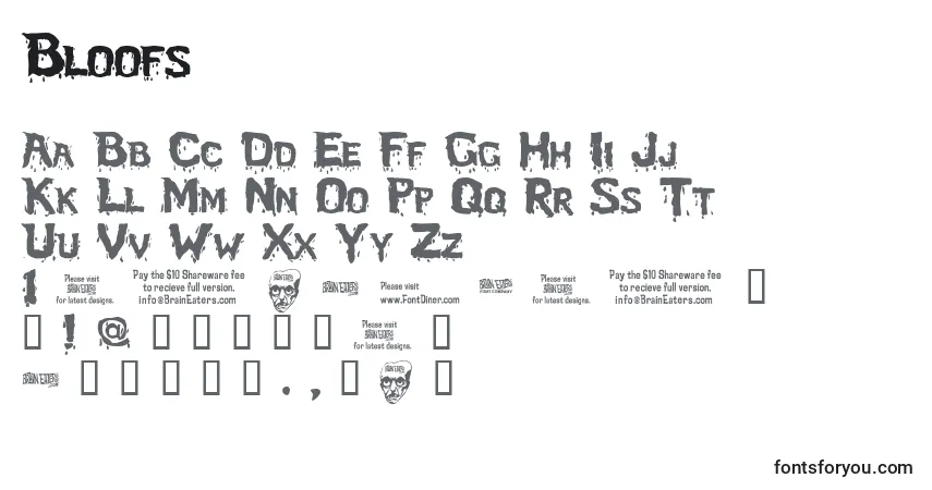 Шрифт Bloofs – алфавит, цифры, специальные символы