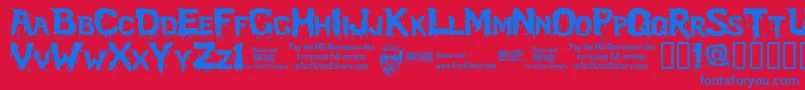 Bloofs Font – Blue Fonts on Red Background