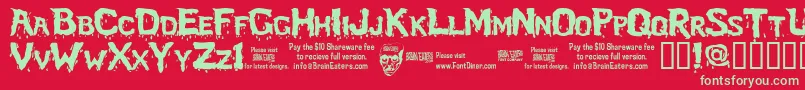 Bloofs Font – Green Fonts on Red Background