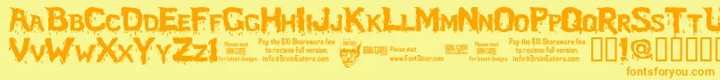Bloofs Font – Orange Fonts on Yellow Background