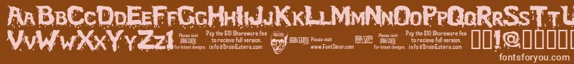 Bloofs Font – Pink Fonts on Brown Background