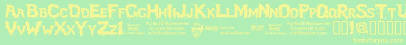 Bloofs Font – Yellow Fonts on Green Background