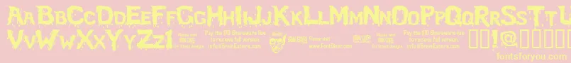 Bloofs Font – Yellow Fonts on Pink Background