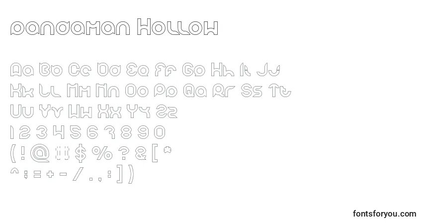 Шрифт Pandaman Hollow – алфавит, цифры, специальные символы