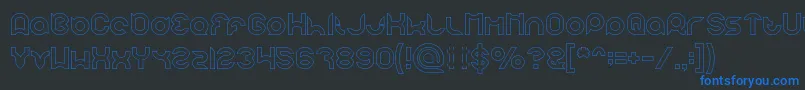 pandaman Hollow Font – Blue Fonts on Black Background