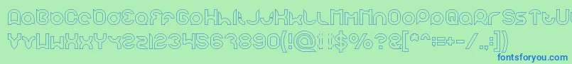 pandaman Hollow Font – Blue Fonts on Green Background