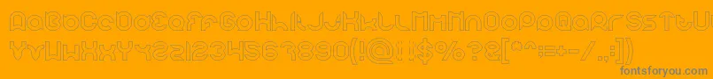 pandaman Hollow-Schriftart – Graue Schriften auf orangefarbenem Hintergrund