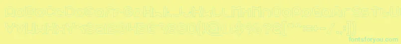 pandaman Hollow Font – Green Fonts on Yellow Background