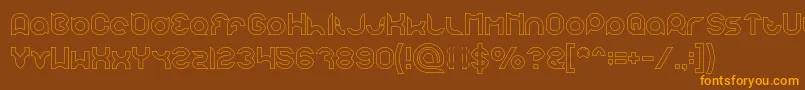 pandaman Hollow-Schriftart – Orangefarbene Schriften auf braunem Hintergrund