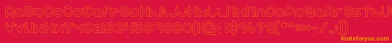 pandaman Hollow Font – Orange Fonts on Red Background