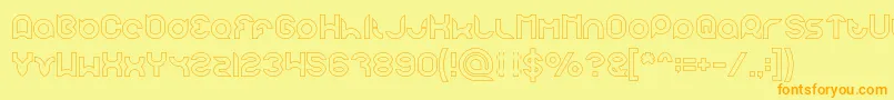 pandaman Hollow Font – Orange Fonts on Yellow Background