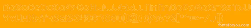 pandaman Hollow-Schriftart – Rosa Schriften auf orangefarbenem Hintergrund