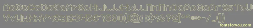 pandaman Hollow Font – Yellow Fonts on Gray Background