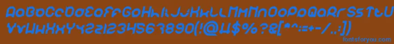 Шрифт pandaman Italic – синие шрифты на коричневом фоне