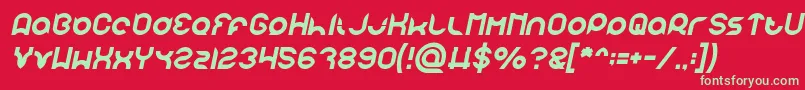pandaman Italic-fontti – vihreät fontit punaisella taustalla
