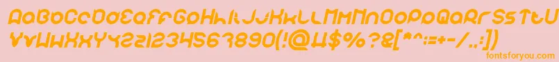 pandaman Italic Font – Orange Fonts on Pink Background