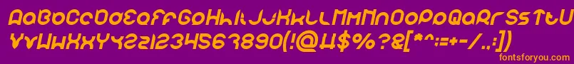 pandaman Italic Font – Orange Fonts on Purple Background