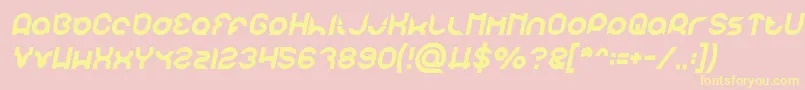 pandaman Italic Font – Yellow Fonts on Pink Background