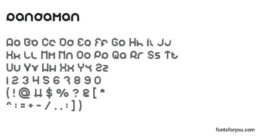 Schriftart Pandaman (136444) – Alphabet, Zahlen, spezielle Symbole