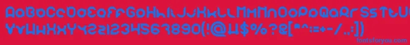pandaman Font – Blue Fonts on Red Background