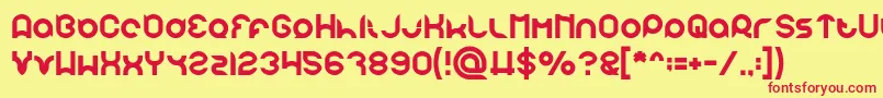 pandaman Font – Red Fonts on Yellow Background