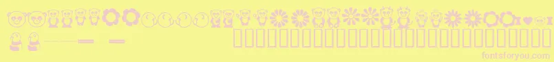 Czcionka PANDB    – różowe czcionki na żółtym tle