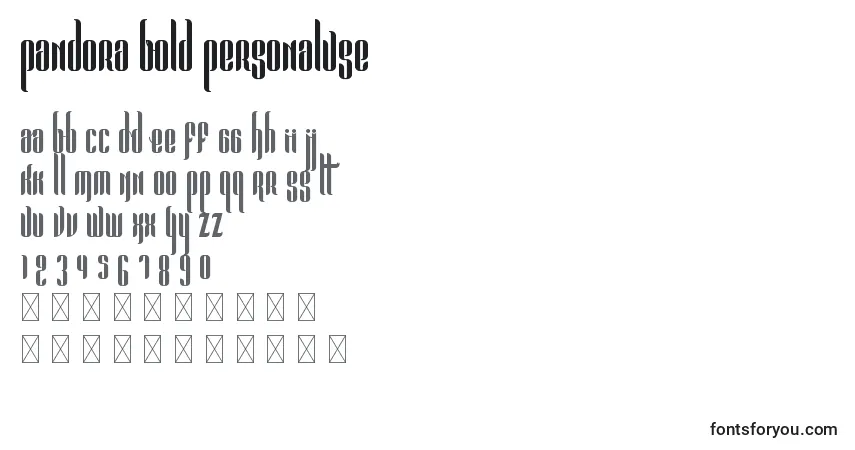 Шрифт Pandora Bold PersonalUse – алфавит, цифры, специальные символы