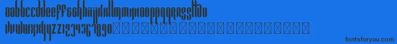 フォントPandora Bold PersonalUse – 黒い文字の青い背景