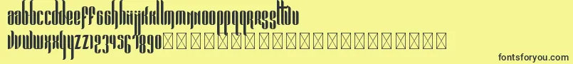 フォントPandora Bold PersonalUse – 黒い文字の黄色い背景