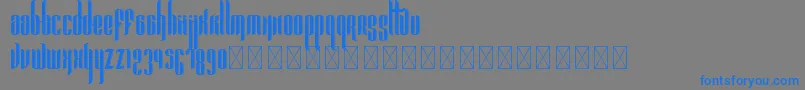 フォントPandora Bold PersonalUse – 灰色の背景に青い文字