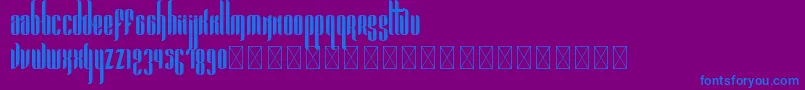 フォントPandora Bold PersonalUse – 紫色の背景に青い文字