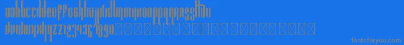 フォントPandora Bold PersonalUse – 青い背景に灰色の文字