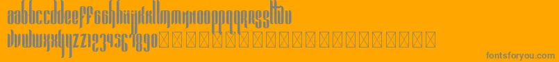 Pandora Bold PersonalUse-fontti – harmaat kirjasimet oranssilla taustalla