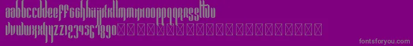フォントPandora Bold PersonalUse – 紫の背景に灰色の文字