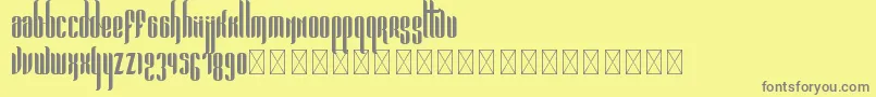 Pandora Bold PersonalUse-fontti – harmaat kirjasimet keltaisella taustalla