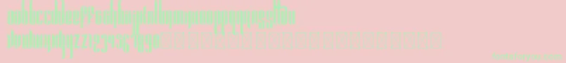 Pandora Bold PersonalUse-Schriftart – Grüne Schriften auf rosa Hintergrund