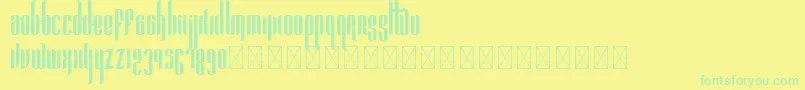 Pandora Bold PersonalUse-fontti – vihreät fontit keltaisella taustalla