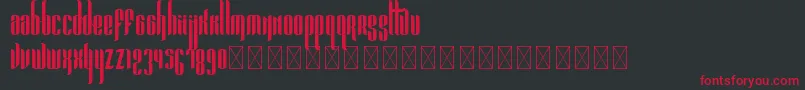 Шрифт Pandora Bold PersonalUse – красные шрифты на чёрном фоне