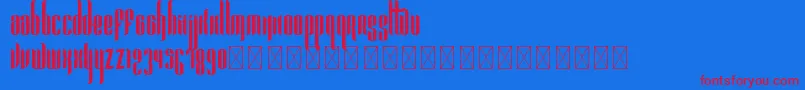 フォントPandora Bold PersonalUse – 赤い文字の青い背景