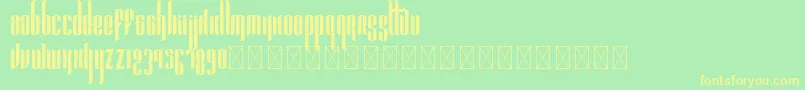 Pandora Bold PersonalUse-fontti – keltaiset fontit vihreällä taustalla