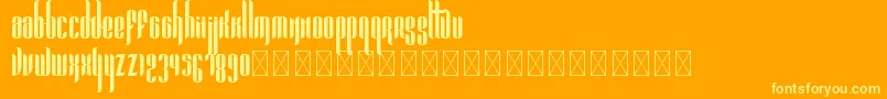 Шрифт Pandora Bold PersonalUse – жёлтые шрифты на оранжевом фоне