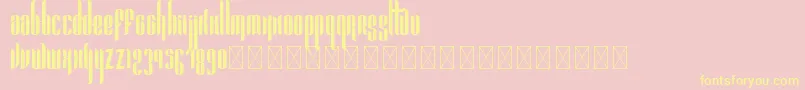 Pandora Bold PersonalUse-fontti – keltaiset fontit vaaleanpunaisella taustalla