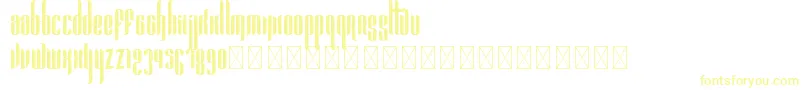フォントPandora Bold PersonalUse – 白い背景に黄色の文字