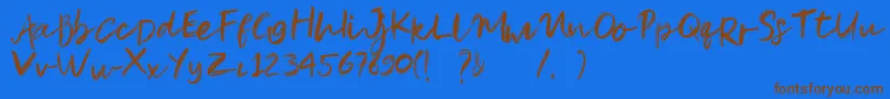 Pandu Font – Brown Fonts on Blue Background
