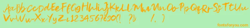 Pandu Font – Orange Fonts on Green Background
