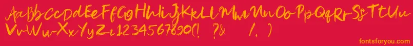 Pandu Font – Orange Fonts on Red Background
