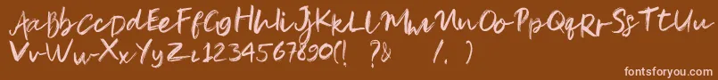 Pandu Font – Pink Fonts on Brown Background