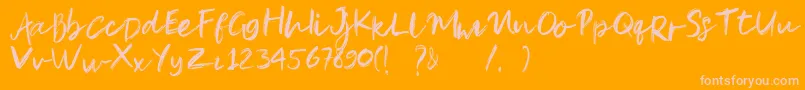 Pandu Font – Pink Fonts on Orange Background