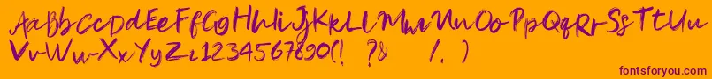 Pandu Font – Purple Fonts on Orange Background