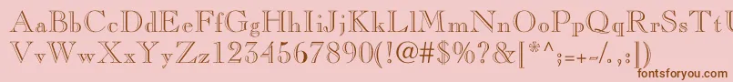 TintinabulationHollow Font – Brown Fonts on Pink Background